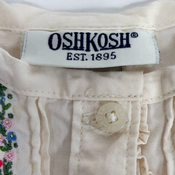 OshKosh Baby Girls Floral Cottagecore Button Up Short Sleeve Blouse / 36 Months - Picture 5 of 6
